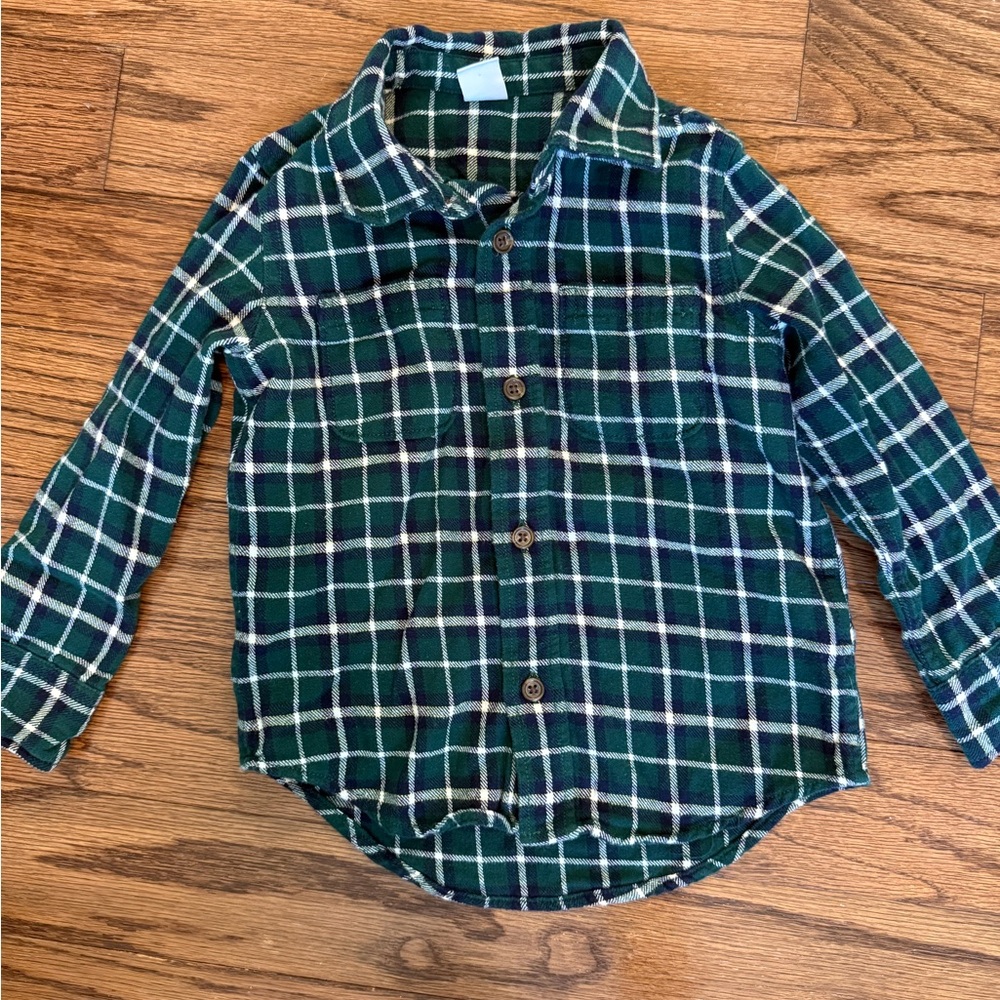 GAP baby Plaid Green button down - 3T